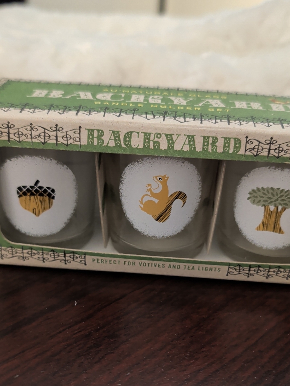 Votive Candle Holder Set - Green, White, Gold